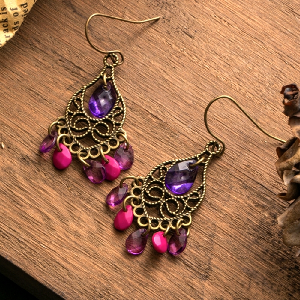 Boho Festival Jewels Dangle Drop Gypsy Earrings